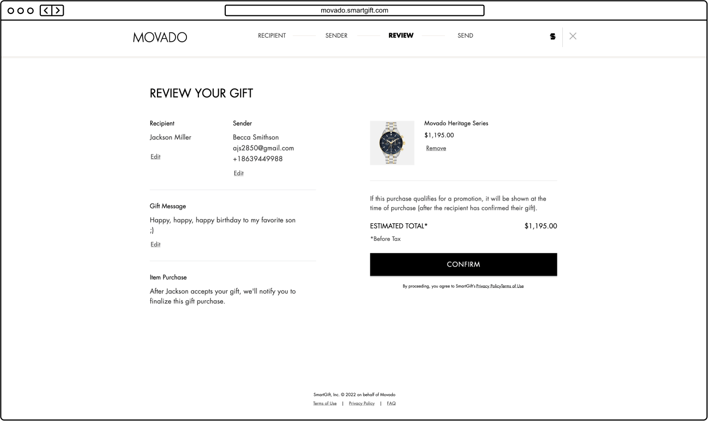 Movado Review page