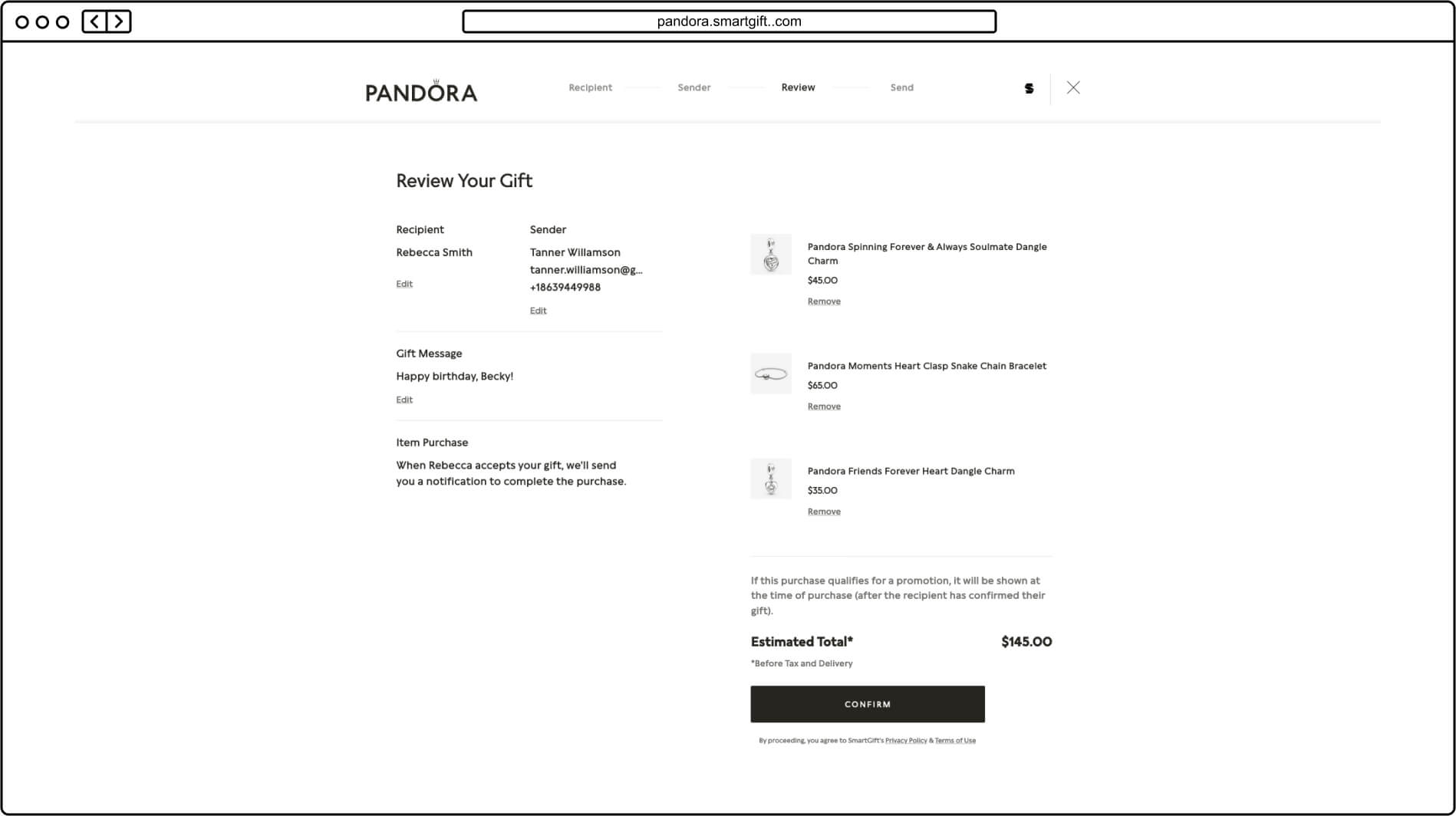 Pandora Review Gift