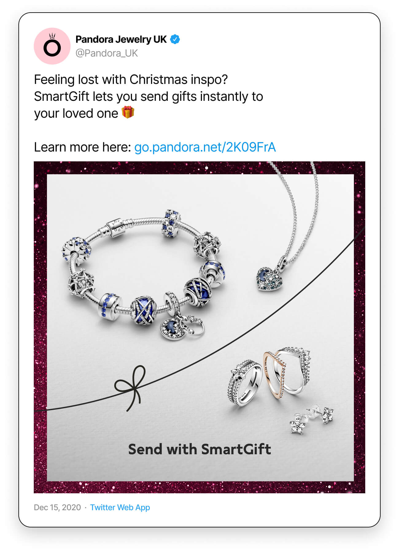 Pandora UK Twitter (Dec 2020)