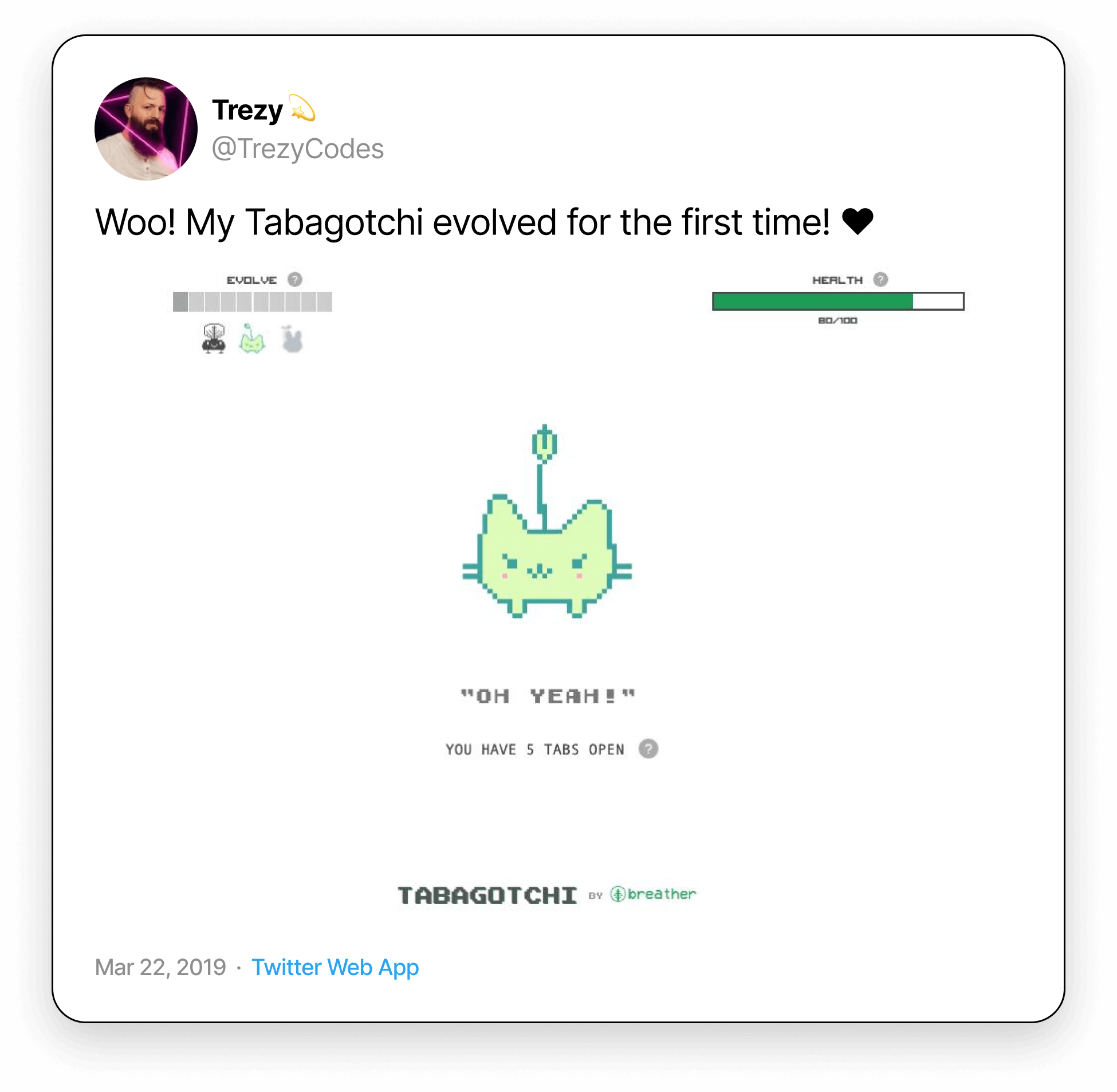 Trezy March 2019 Tweet